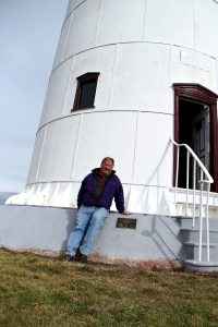 Wildcares Shane Pinner & plaque Tasman Island  Lighthouse April 2015