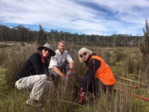 Mieke, Ranger Rhys & Christine planting trees