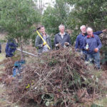 Blackberry removed from the banks of the Tyenna River, and some of the removers - Ross, Stephen, Howard and Greg